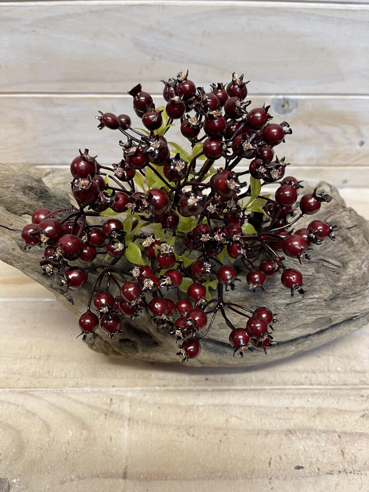 Vibrant artificial rosehip berry bundle of 5, ideal for home decor, crafts, and seasonal displays with realistic appeal.