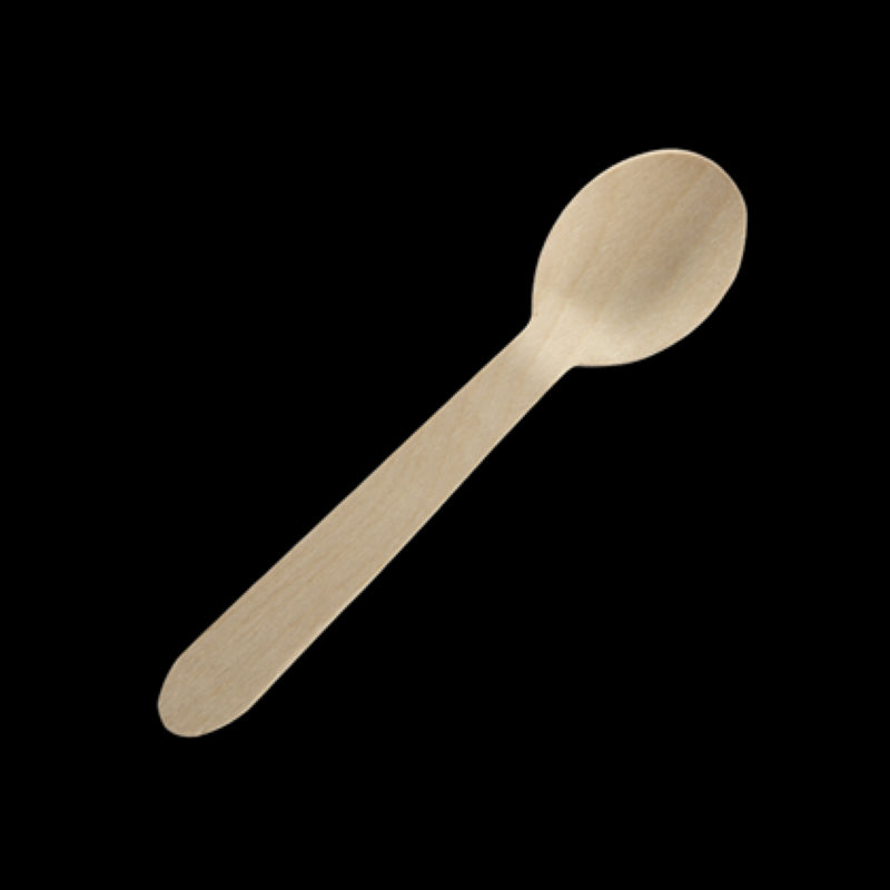 Teaspoon Wooden 10cm Birch (100x10mm) - Biopak - 100PC