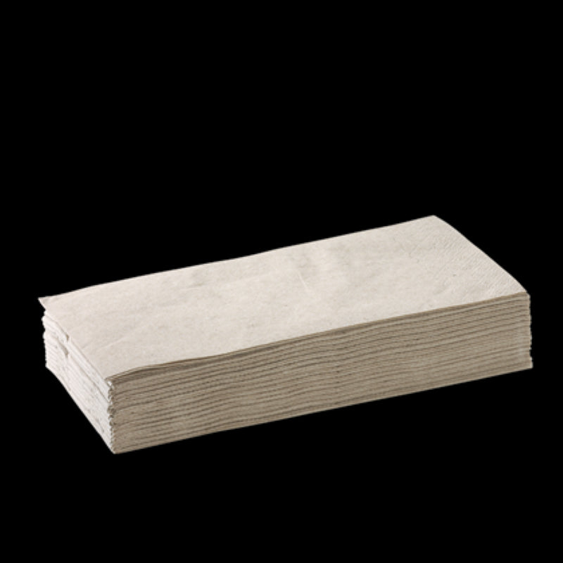 Natural quilted 2-ply dinner serviettes by Biopak in eco-friendly design, pack of 100, perfect for elegant dining.