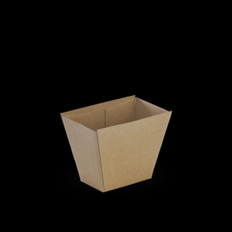 Box Chip Bioboard Unlined Small Brown 70x45x90mm - Biopak - 50PC