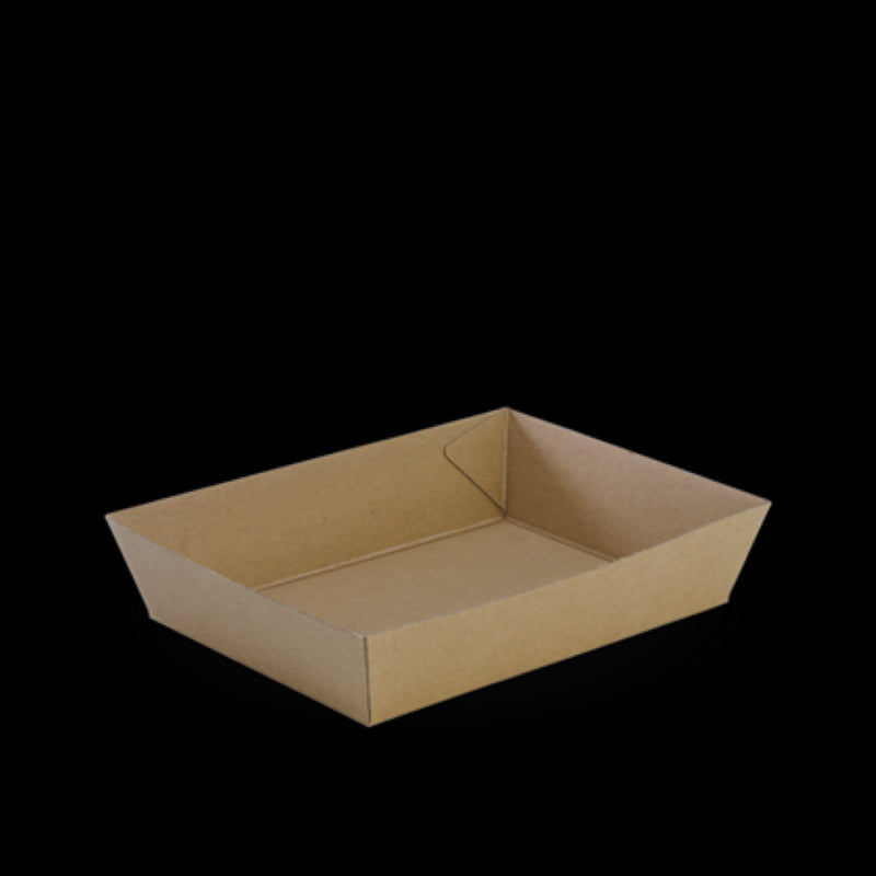 Tray Bioboard #3 Rectangle Brown (180x134x45mm) - Biopak - 125PC