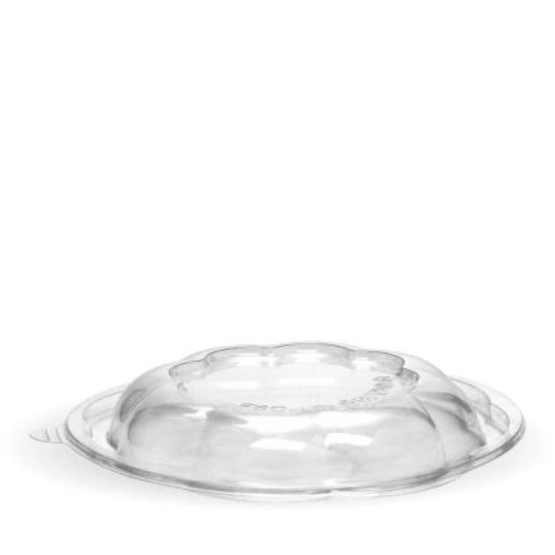 Bioplastic dome lid for 24-32oz salad bowls, eco-friendly and compostable, perfect for fresh and vibrant salad presentation.