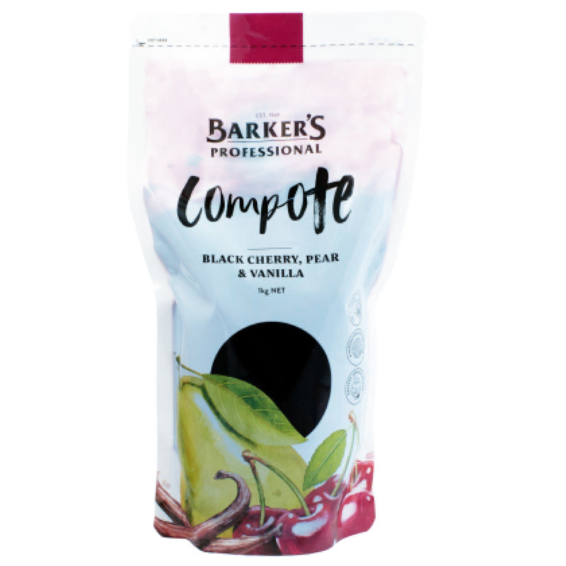 Compote Black Cherry Pear Vanilla - Barkers - 1KG