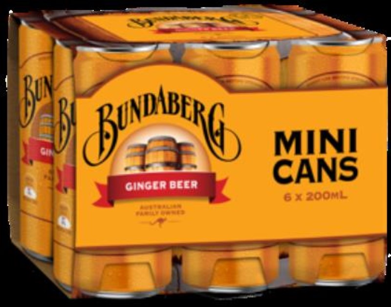 Drink Ginger Beer Mini Can 6Pk - Bundaberg - 24X200ML