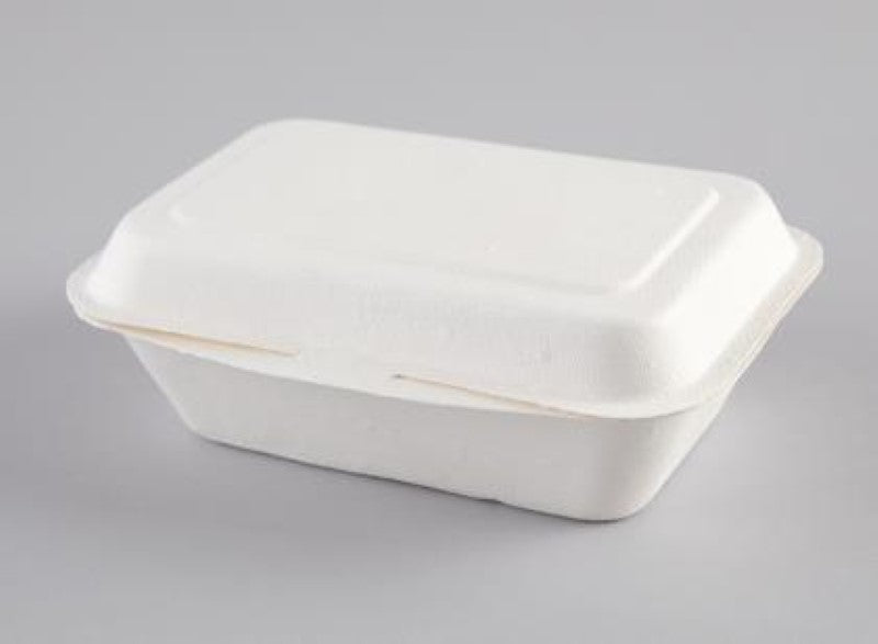 Eco-friendly Clam Biocane 350ml containers, pack of 50, perfect for sustainable food storage and takeaway solutions.