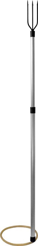 3 Prong Telescopic Spear with Sling features extendable aluminum, barbed prongs, and rubber sling for effective diving and fishing.