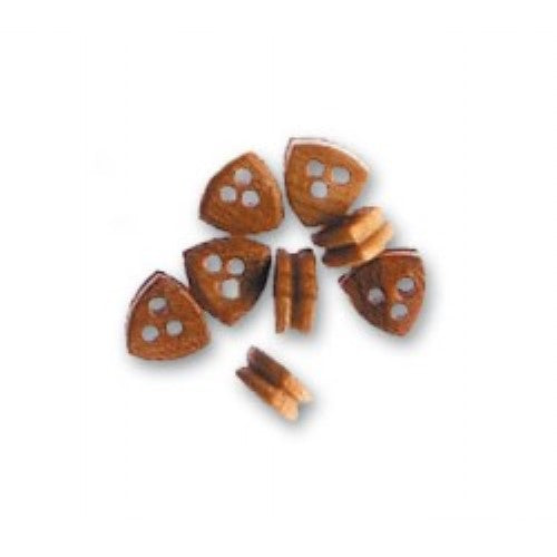 Triangular 5mm deadeye fitting for model ships, ensuring precise rigging and durability in boat building projects.