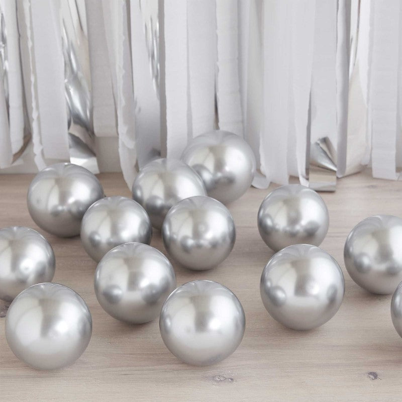 Silver Chrome Balloon Mosaic Balloon Pack of 40 x 5"