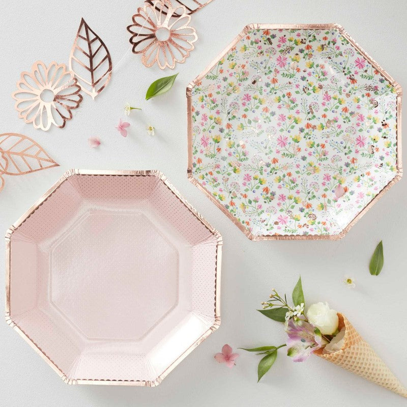 Ditsy Floral Paper Plates 9in/23cm - Pack of 8