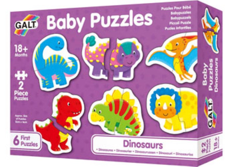 Brightly illustrated dinosaur puzzle for toddlers, enhancing fine motor skills and problem-solving through playful learning.