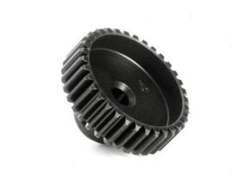 High-quality 34T pinion gear for RC cars, enhancing torque and speed on standard 540 shafts. Ideal for hobbyists.