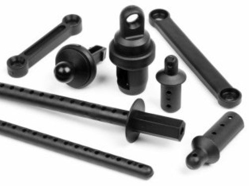 HPI Racing Shock/Body Post set enhances RC car suspension and stability for improved handling on various terrains.