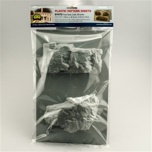 Detailed rock face scenery pieces for model trains and dioramas, enhancing landscapes with realistic textures and colors.