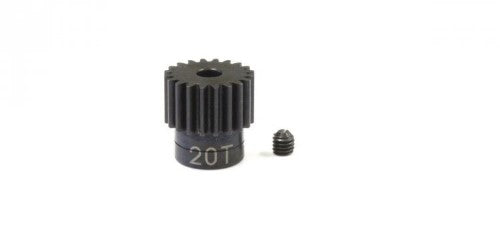 Kyosho 20T steel pinion gear 48DP, crafted for optimal power transfer and durability in RC car racing.