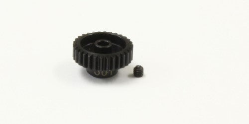 Steel pinion gear (30T, 48DP) for RC cars, enhancing speed and durability in racing conditions.