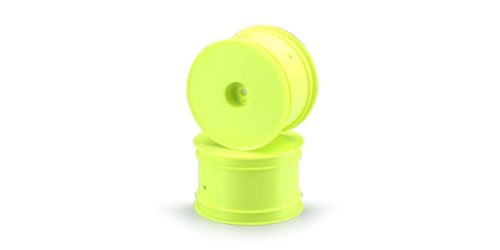 Kyosho 1/10 RR Wheel in vibrant yellow, designed for enhanced grip and style on RC cars, sold in pairs for performance upgrade.