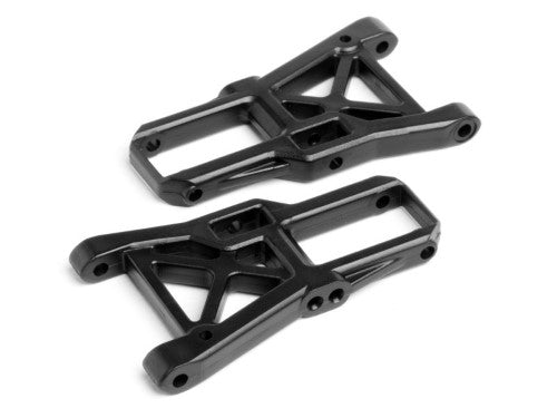 High-quality Maverick Strada FR lower suspension arms designed for enhanced stability and control in RC vehicles.