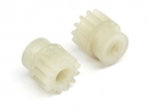 Ion Plastic Pinion Gear 13T (2-pack) for Maverick RC vehicles, enhancing torque and speed for improved performance.