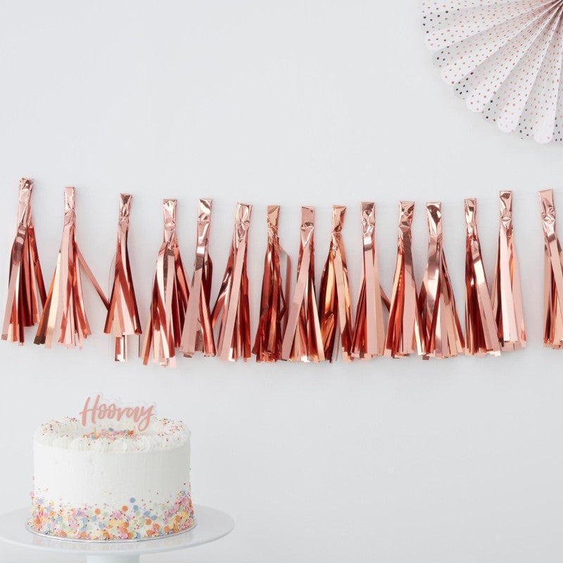 Pick & Mix Rose Gold Tassel Garland Rose Gold 2m