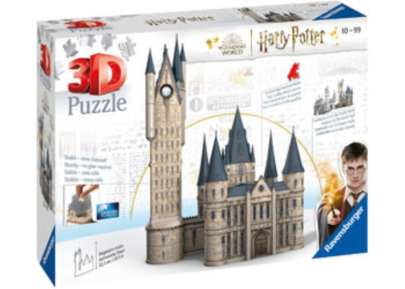 3D puzzle of Hogwarts Astronomy Tower with 540 precision pieces, ideal for Harry Potter fans and collectors.