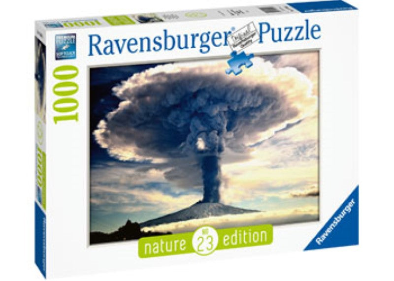 Vibrant 1000-piece puzzle featuring a detailed illustration of Mount Etna, perfect for nature lovers and puzzle enthusiasts.