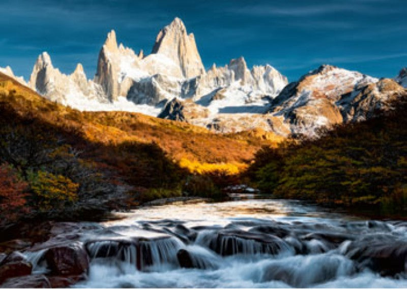 Ravensburger 1000-piece puzzle featuring Mount Fitz Roy, Patagonia, capturing stunning landscapes for nature lovers.