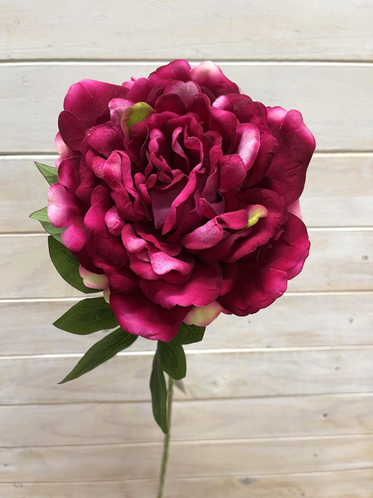Single large artificial velvet peony in vibrant color, perfect for elegant décor or floral arrangements.
