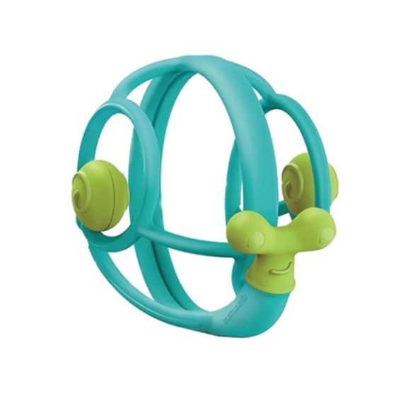 Snail Teether Rattle - Blue - Mombella