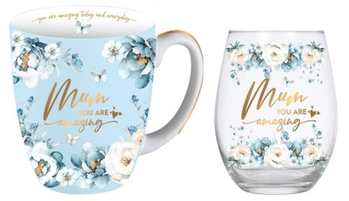 Mug Gift Set - Mum Blue Garden