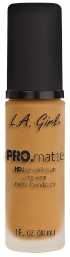 La Girl Pro Matte Foundation in Soft Honey, offering a smooth, shine-free finish with buildable coverage for all-day wear.