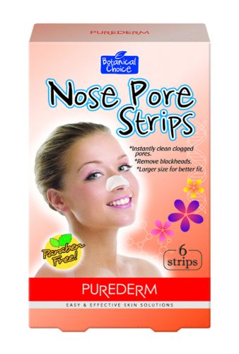 Purederm Nose Pore Strips for effective blackhead removal and smoother skin; 6 strips per pack for clear, refreshed pores.