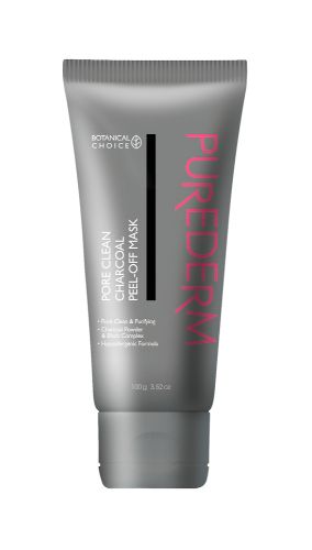 Charcoal peel-off mask in tube, enriched with minerals to purify skin and unclog pores for a radiant complexion.