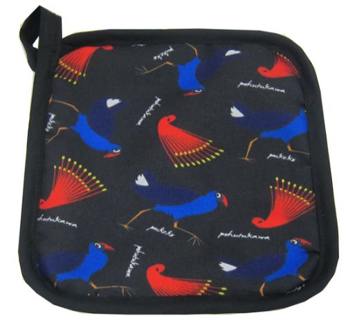 Pot Holder - Pukeko/Pohutukawa