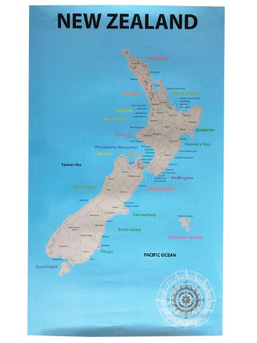 New Zealand Map For Scratching