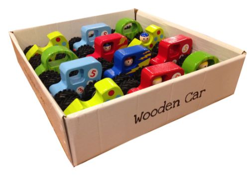 Small Wooden Cars Display - 12pcs