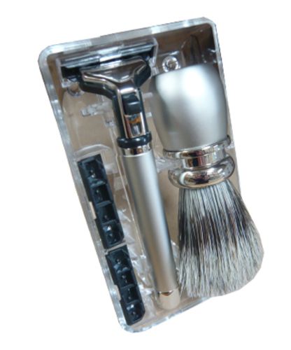 Shaving Set/Case - Chrome