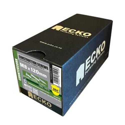 T-REX17 Construction CSK Head 8 x 120 TX40 Stainless Steel 304 - Ecko