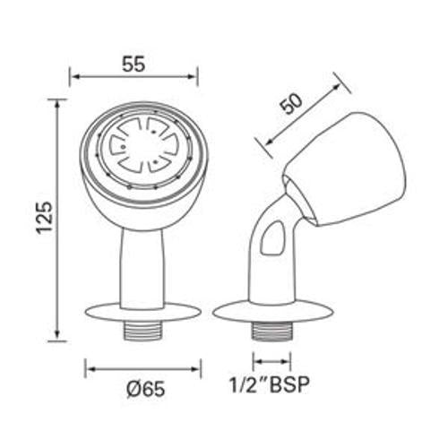 Designer II Shower Head - Felton 125mm White WSHD2
