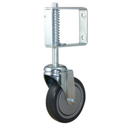 Spring Loaded Plate Gate Castor - Wheelco 100mm 100kg Rubber GSR100-HD