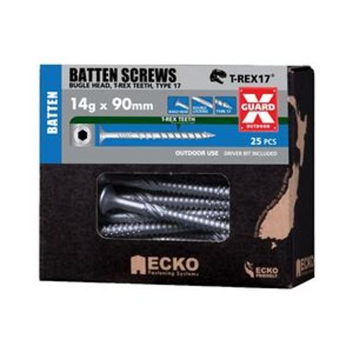 Batten Screw Bugle Head Hex Drive incl. driver bit Outdoor XGuard 14g 90mm 25