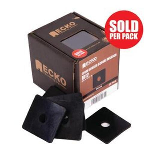 Square Washer Rubber EPDM M12 - Ecko 50mm sold as per a 25 box