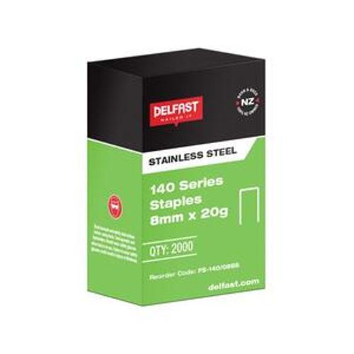 Staples 140 Series 8mm Stainless Steel 2000 Box FS-140/08SS - Delfast