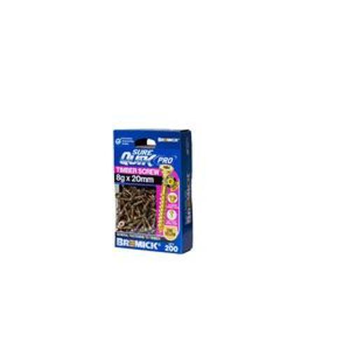 SureQuik Pro Wood Screw - Bremick 8G 20mm ZINC T20 200 Packet