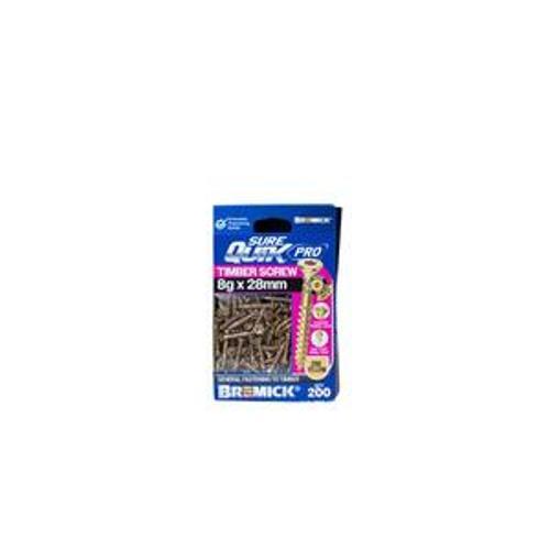 SureQuik Pro Wood Screw - Bremick 8G 28mm ZINC T20 200 Packet