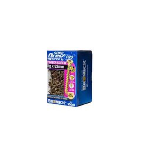 SureQuik Pro Wood Screw - Bremick 8G 32mm ZINC T20 1000 Packet