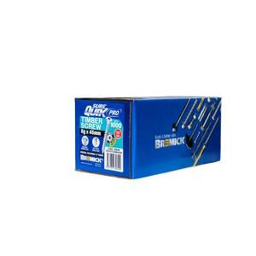 SureQuik Pro Wood Screw - Bremick 8G 45mm SS T304 T20 1000 Packet
