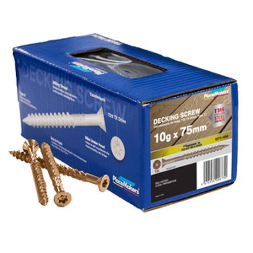Decking Screw T25 Bronze Stainless Steel T316 - PlaceMakers 10G 75mm 450 Pack