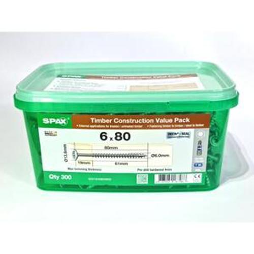 SPAX Delta-Seal Washer Head Value Pack 6 x 80mm 300 PA