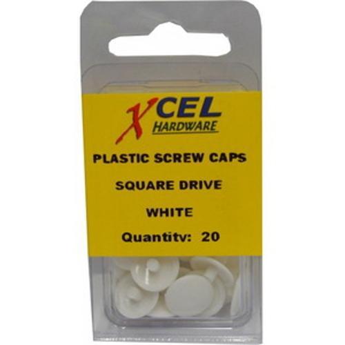 Plastic Screw Caps White Square Drive - Xcel