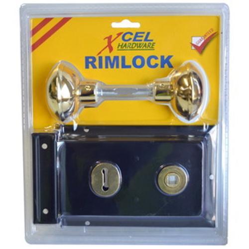 Double Handle Rimlock With Spindle And Knob Black - Xcel